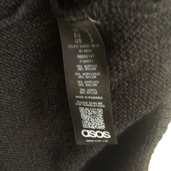 ASOS S black stripe sleeve tunic turtleneck - Picture 5 of 5